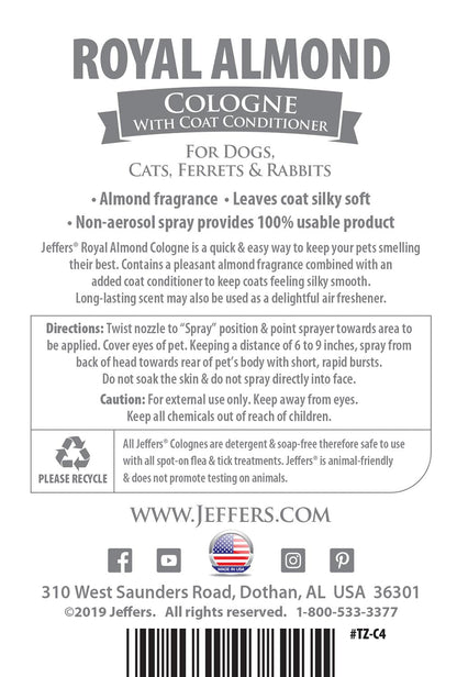 Jeffers Pet Colognes with Coat Conditioner, 16 oz Spray